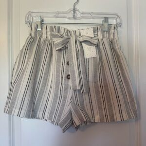 Sienna Sky NWT Striped Women's Pull On Shorts with Tie
